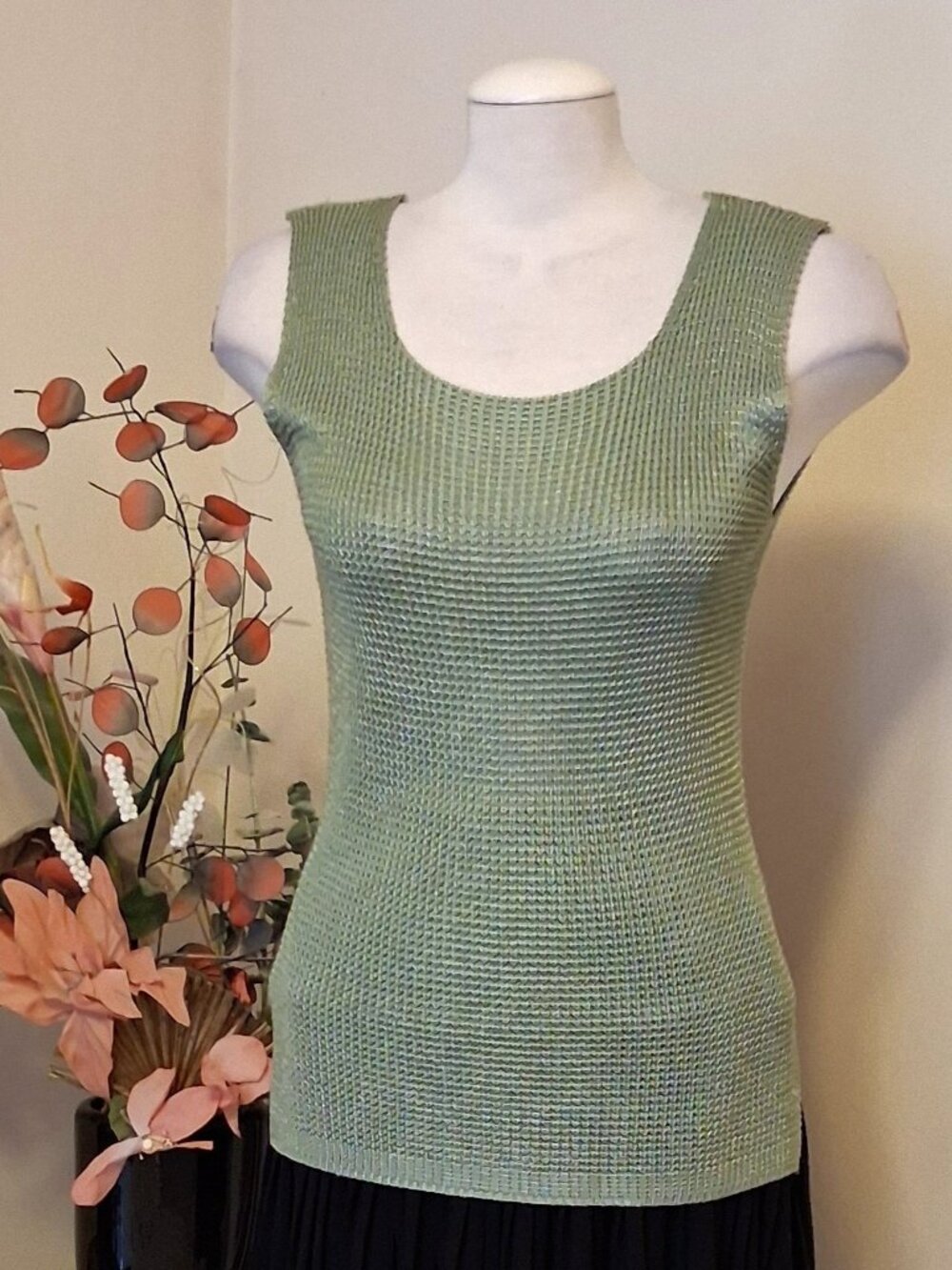 High Quality Summer Knitwear Tank Top Stretchy Green Camisole 14 - Picture 3 of 10